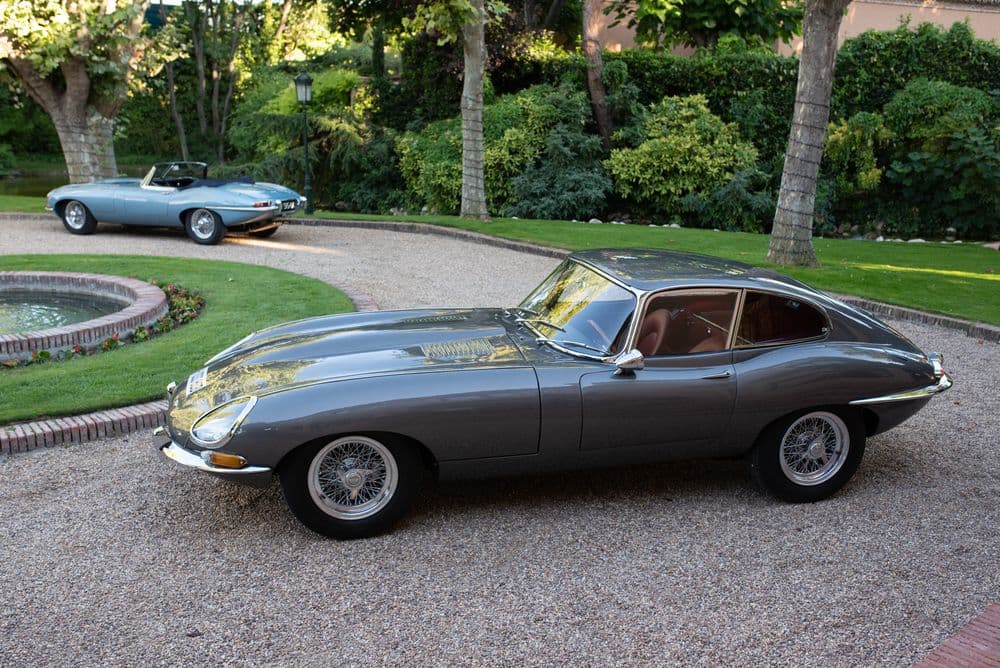 Jaguar E-Type in silver, one of more than 70,000 built across all series between 1961 and 1975.