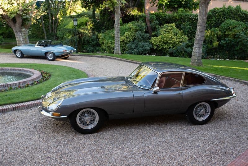 Jaguar E-Type in silver, one of more than 70,000 built across all series between 1961 and 1975.